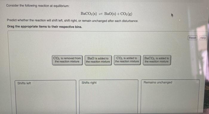 Solved Consider The Following Reaction At Equilibrium: | Chegg.com