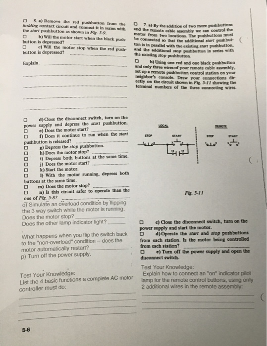 how to connect start and stop push button