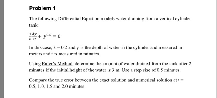 Solved Problem 1 The following Differential Equation models | Chegg.com