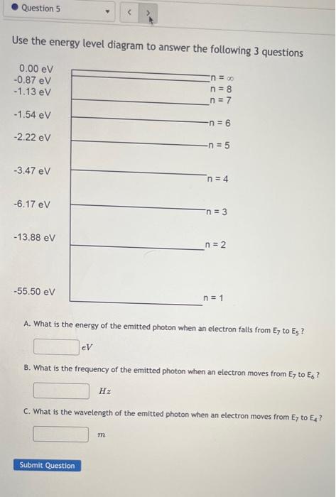 Solved Use the energy level diagram to answer the following | Chegg.com