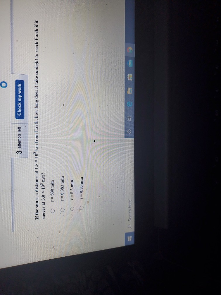 Solved 3 attempts left Check my work If the sun is a | Chegg.com