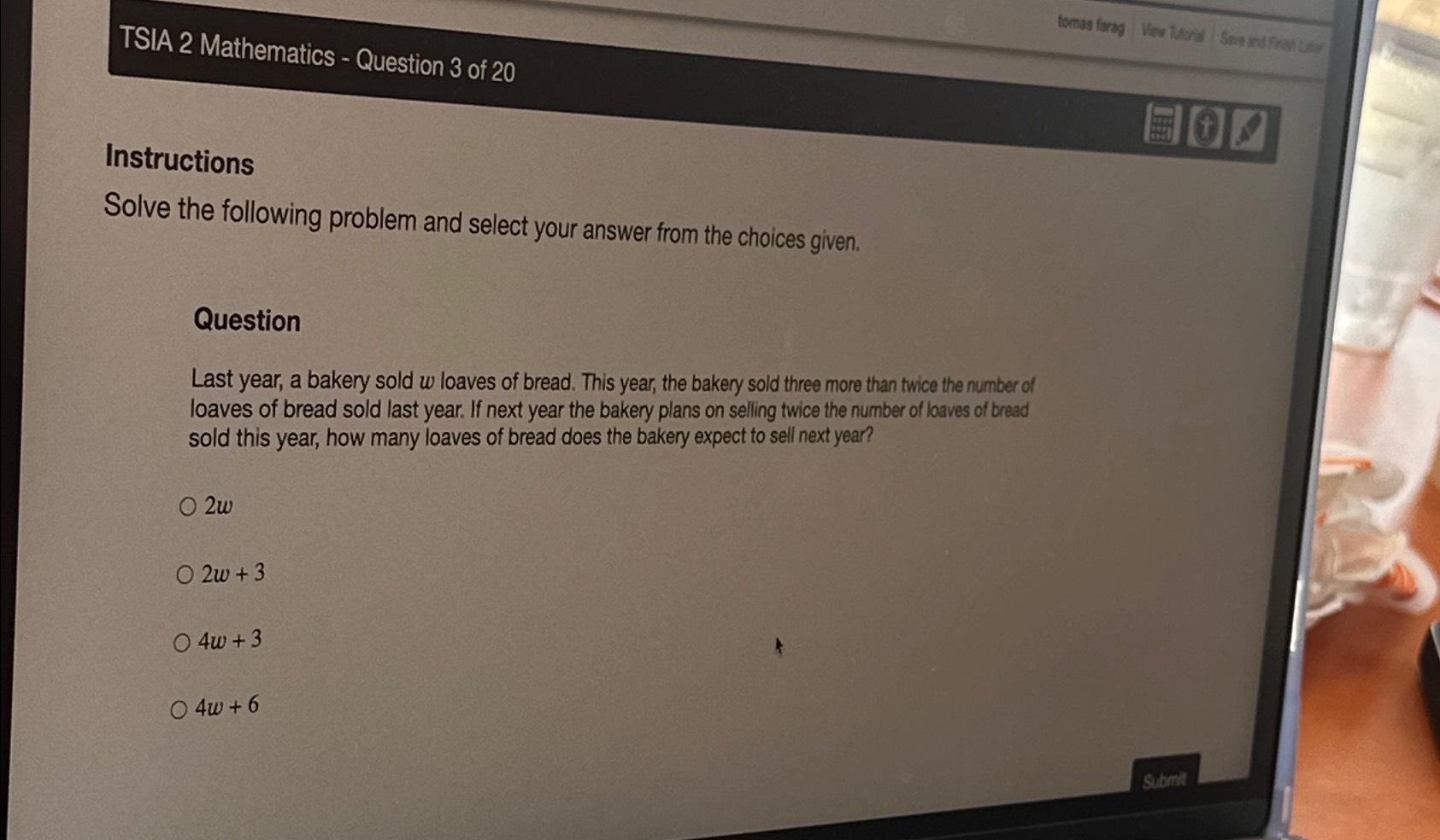 Solved TSIA 2 ﻿Mathematics - ﻿Question 3 ﻿of | Chegg.com