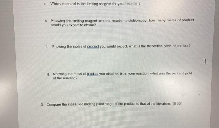 Solved Presentation of Experimental Data 1. Fill in the | Chegg.com