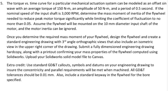 deisnging a flywheel in solidworks with moment of inertial