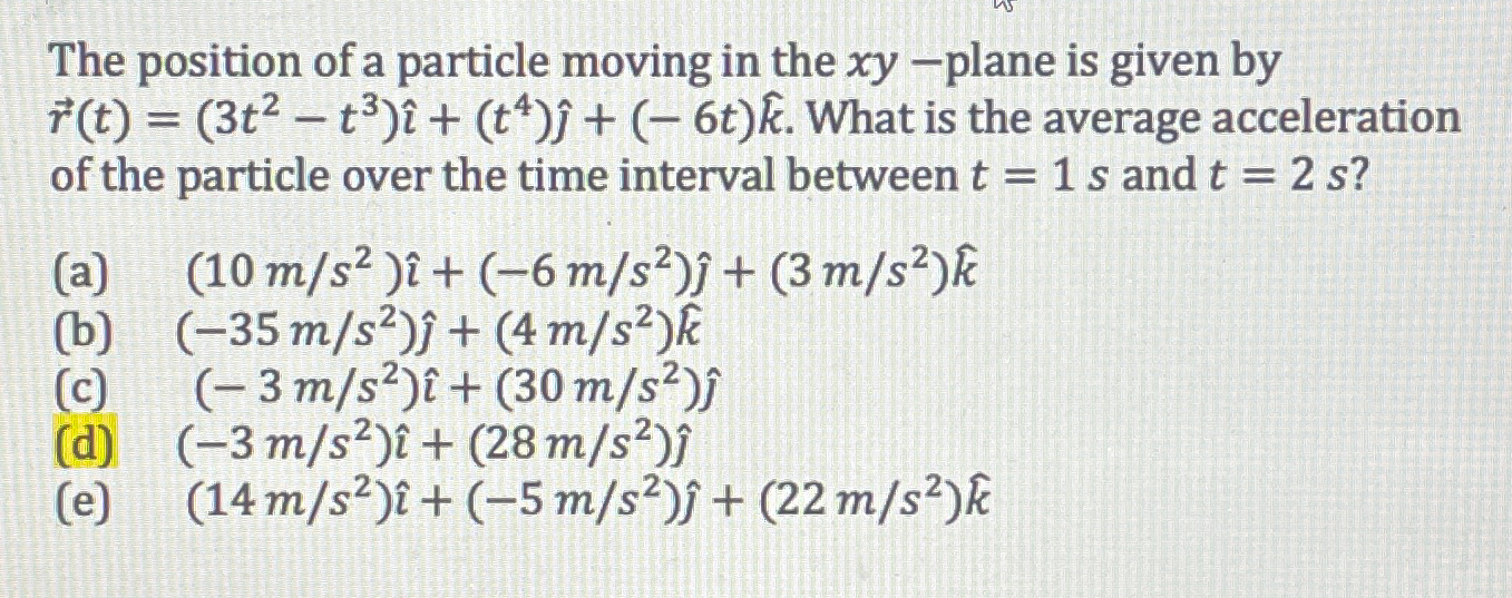 Solved The position of a particle moving in the xy-plane is | Chegg.com