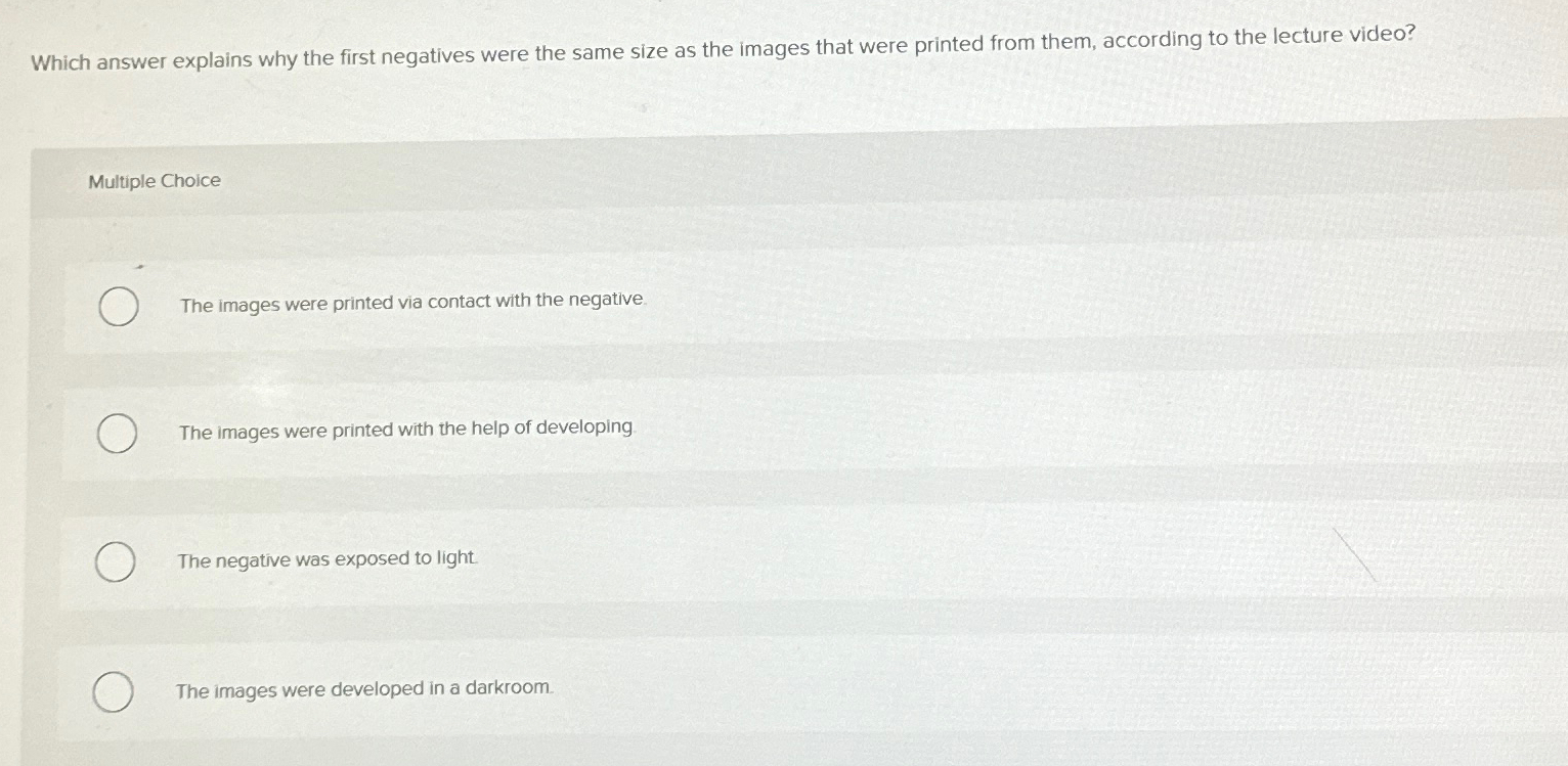 Solved Which answer explains why the first negatives were | Chegg.com