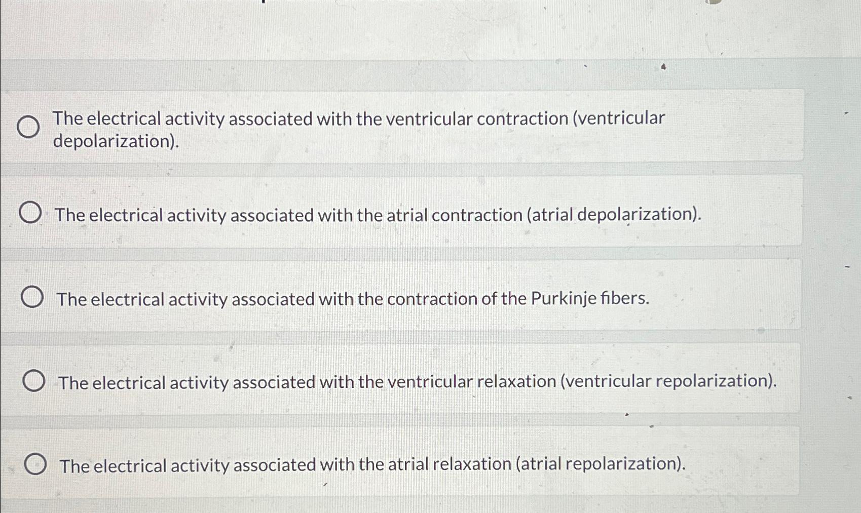 explain the electrical activity of the heart that causes ventricular depolarization