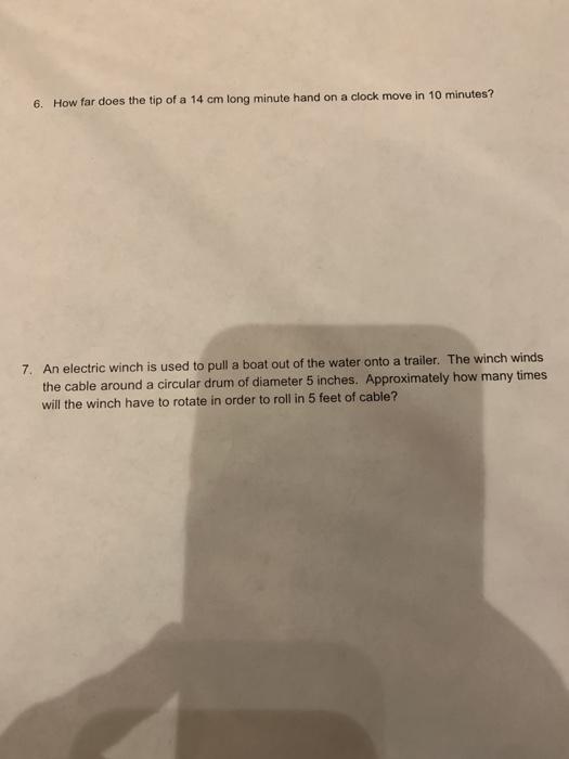 Solved 6. How far does the tip of a 14 cm long minute hand