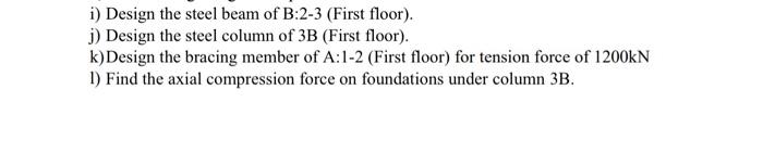 Solved i) Design the steel beam of B:2-3 (First floor). j) | Chegg.com