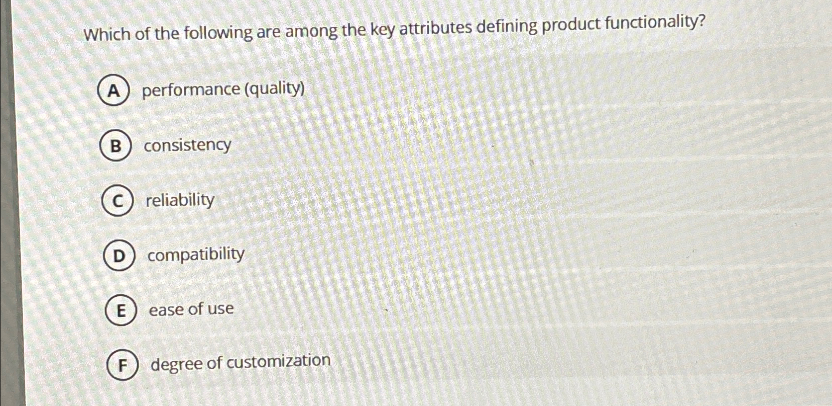 Solved Which of the following are among the key attributes | Chegg.com