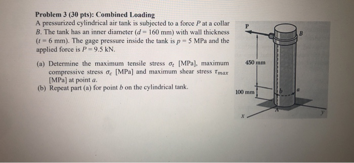 Solved P B Problem 3 (30 pts): Combined Loading A | Chegg.com