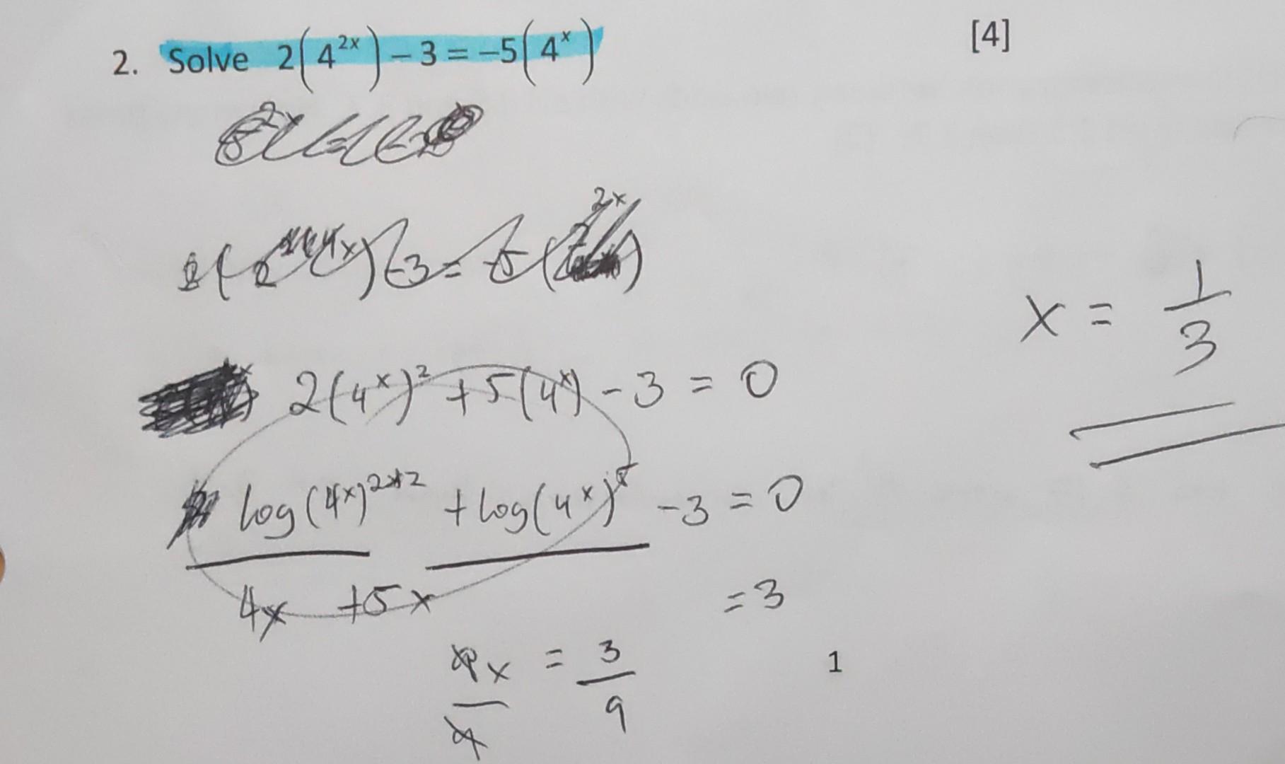 Solved a) logx+log(x−4)=1 x(x−4))=1 b)