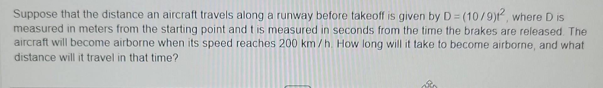 Solved Suppose that the distance an aircraft travels along a | Chegg.com