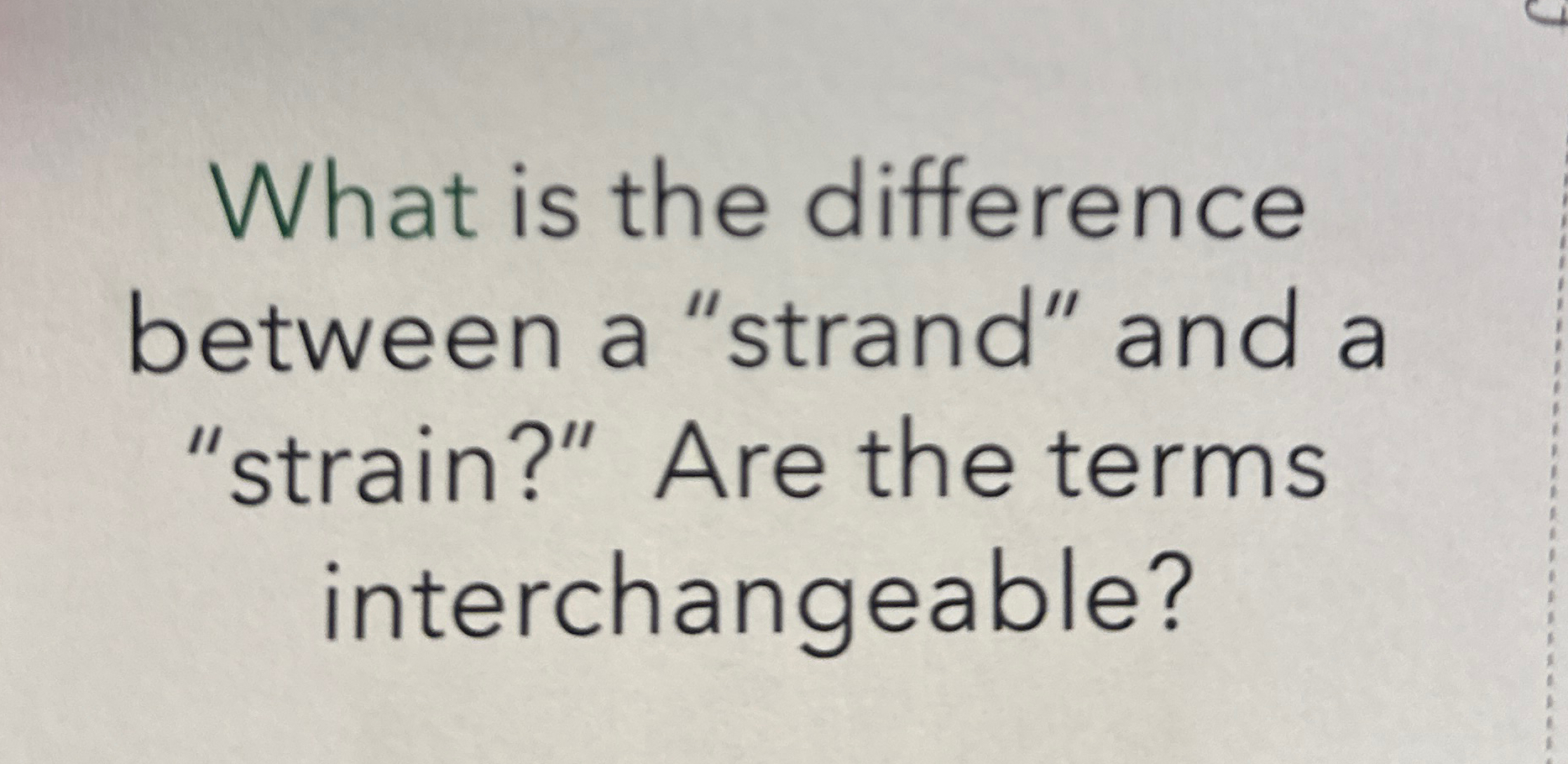 Solved What is the difference between a "strand" and a
