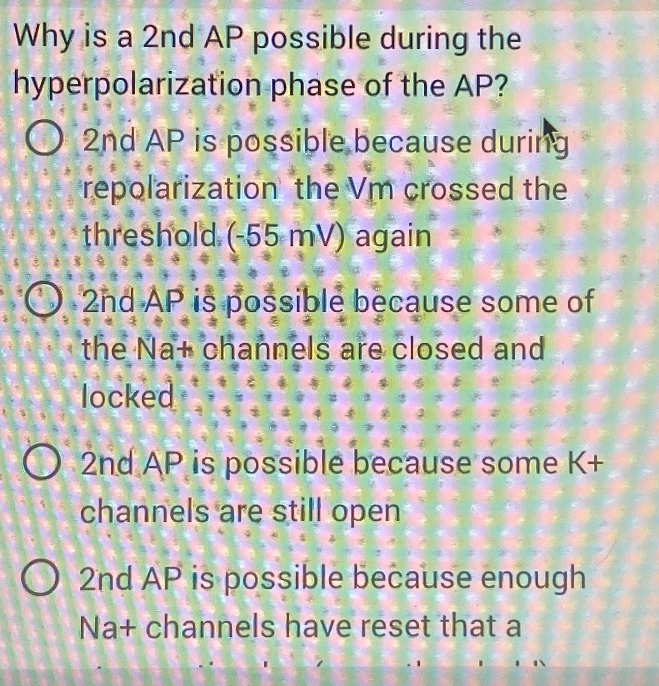 Solved Why is a 2 ﻿nd AP possible during the | Chegg.com