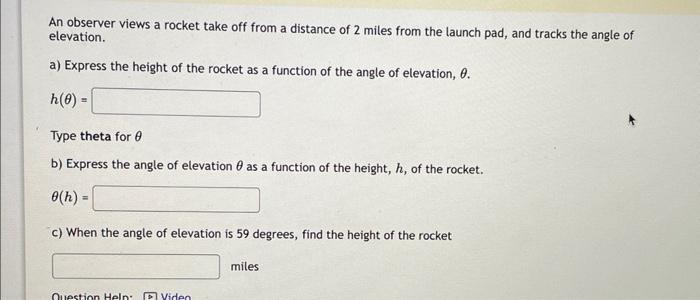 Solved An observer views a rocket take off from a distance | Chegg.com