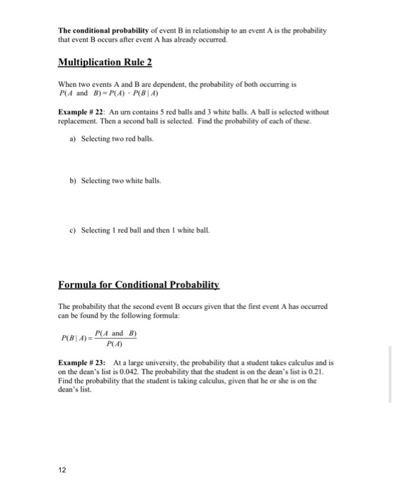 Solved Section 4.3: The Multiplication Rules and Conditional | Chegg.com
