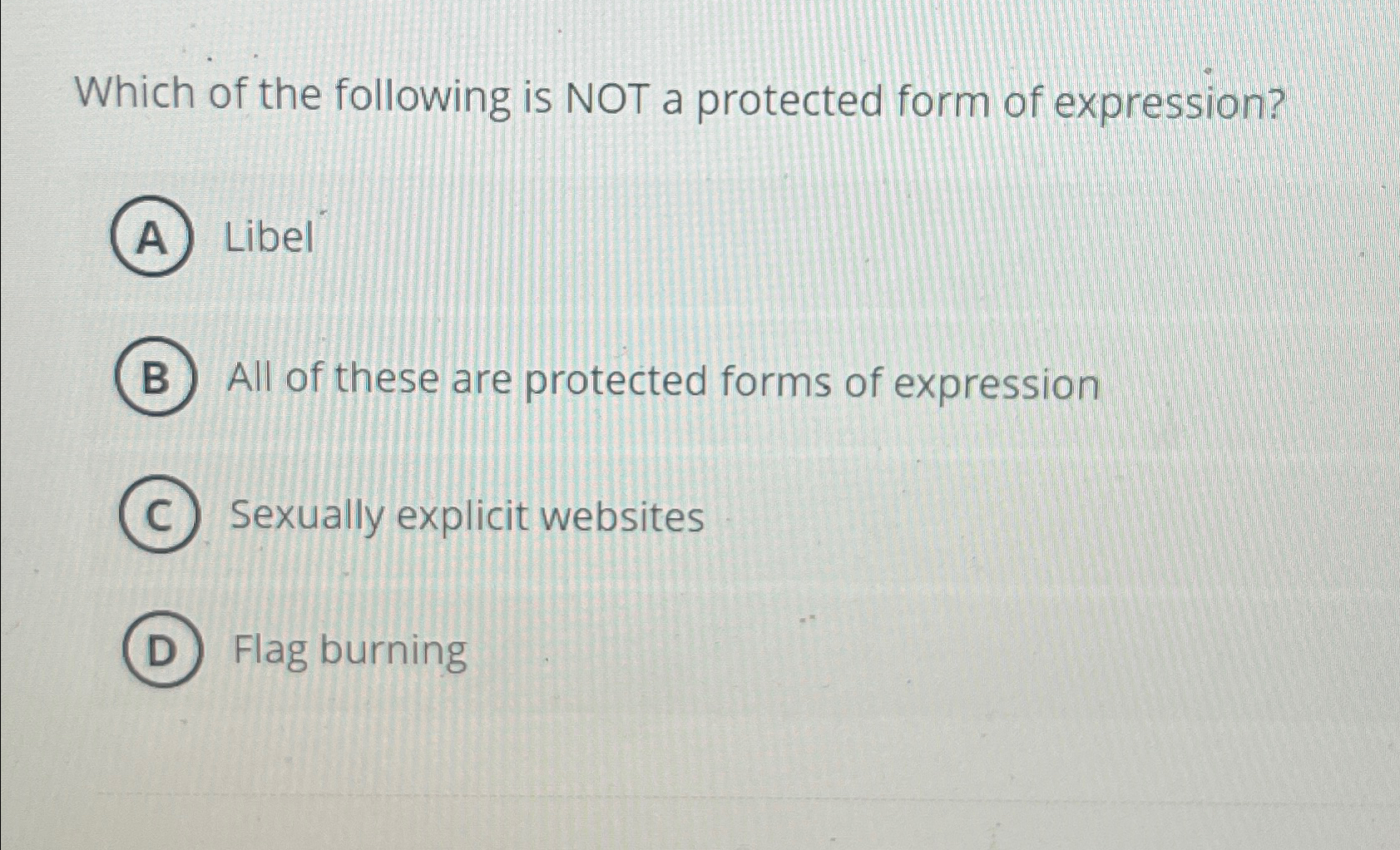 Solved Which of the following is NOT a protected form of | Chegg.com