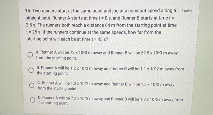 Solved 12. Find the distance traveled from the starting | Chegg.com