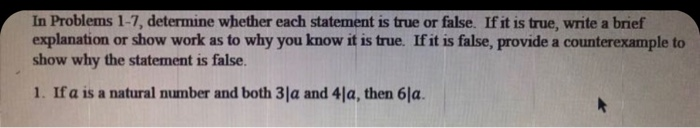 Solved In Problems 1-7, determine whether each statement is | Chegg.com