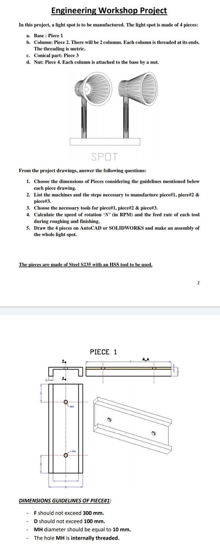 Engineering Workshop Project In This Project A Li Chegg Com