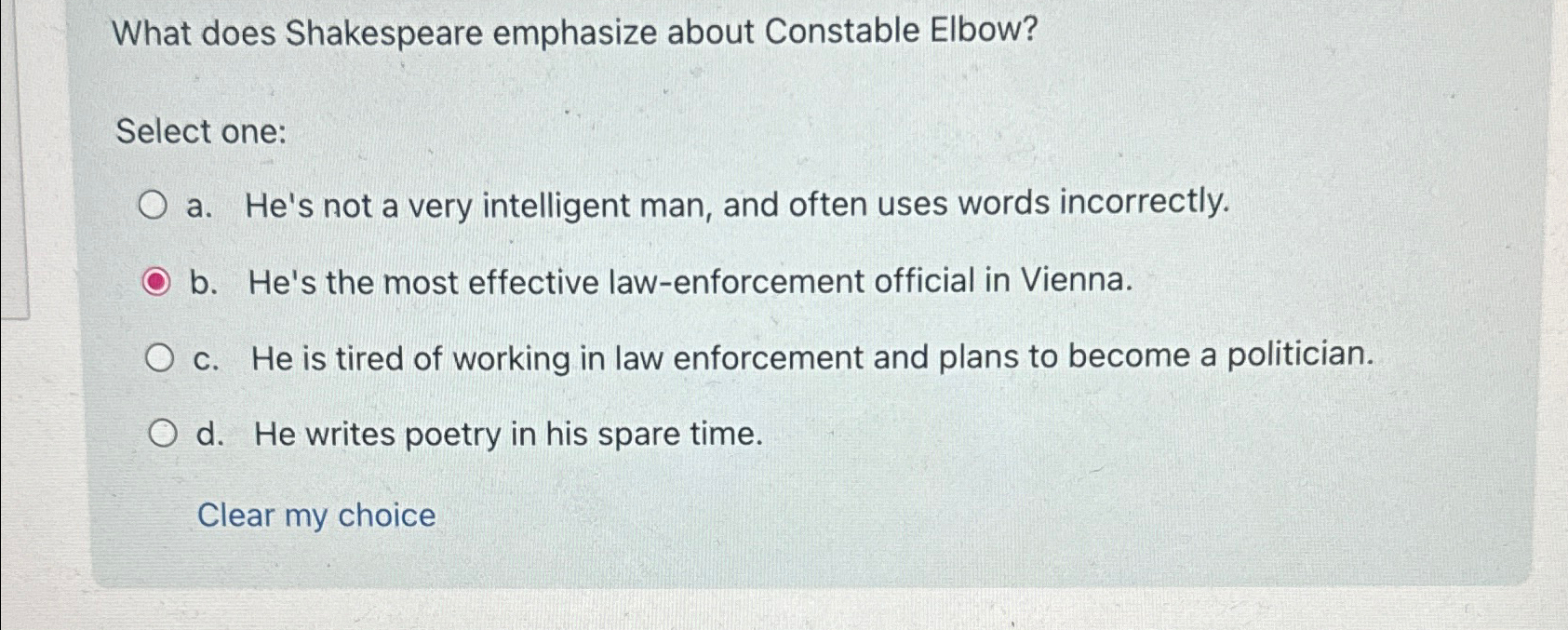 Solved What does Shakespeare emphasize about Constable