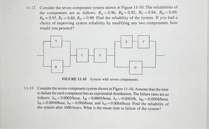 Solved 1-12 Consider the seven-component system shown in | Chegg.com