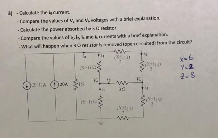 Solved 3) - Calculate the io current. - Compare the values | Chegg.com