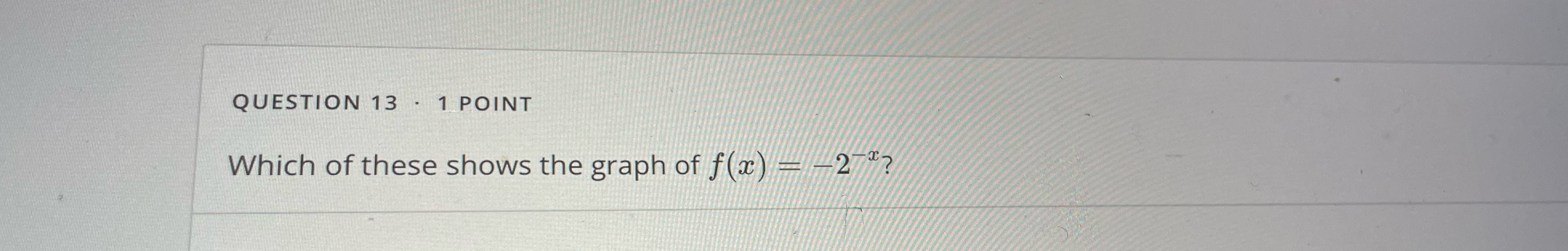 Solved QUESTION 13 - 1 ﻿POINTWhich of these shows the graph | Chegg.com