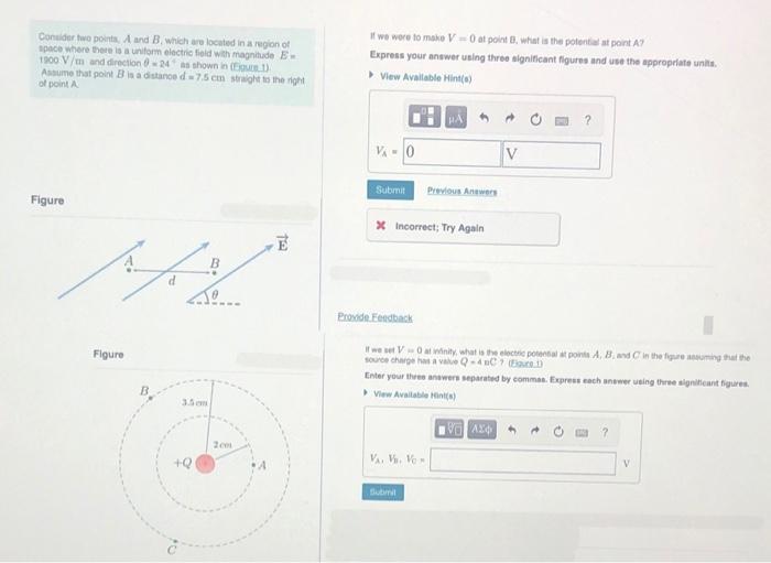 Solved Conor two points. A and B which are located in a | Chegg.com