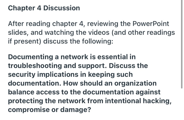 Solved Chapter 4 Discussion After reading chapter 4, | Chegg.com