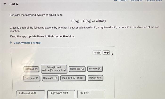 Solved Consider the following system at equilibrium: | Chegg.com
