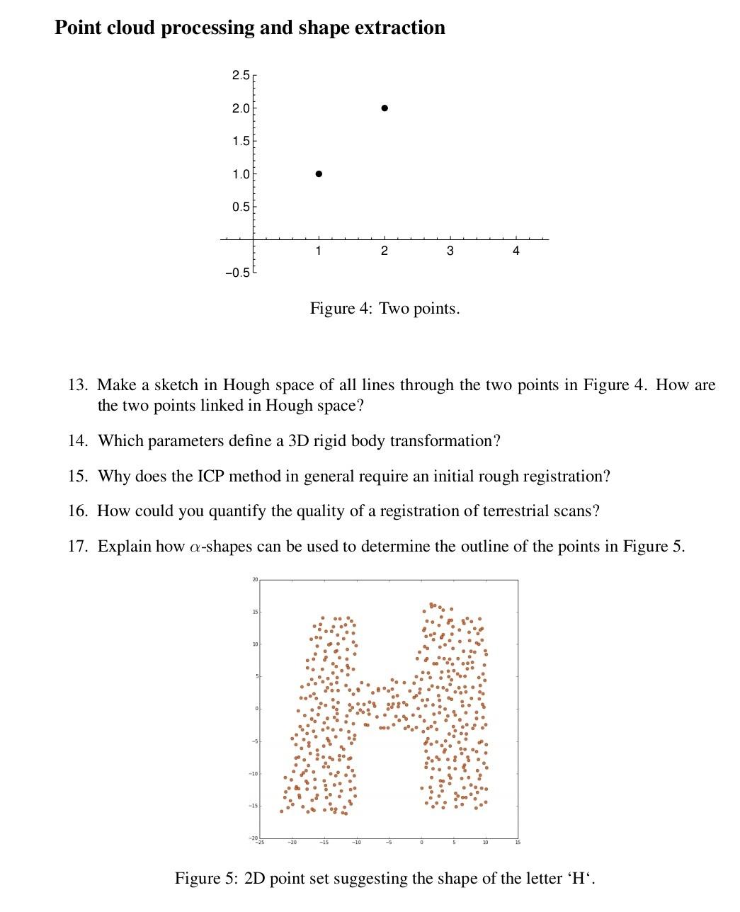 Point cloud processing and shape extraction 2.5 2.0 | Chegg.com