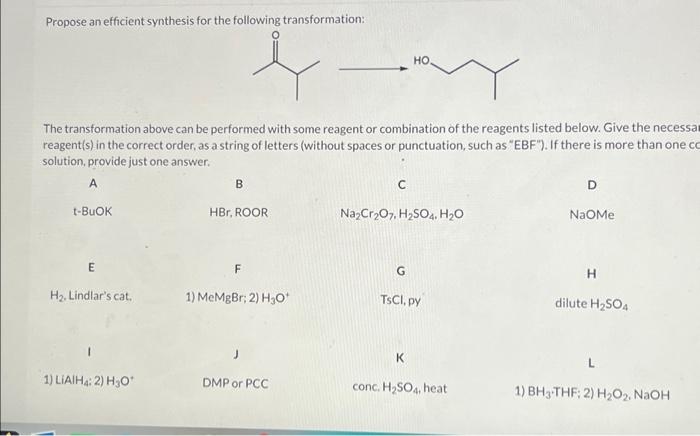 Solved Propose an efficient synthesis for the following | Chegg.com