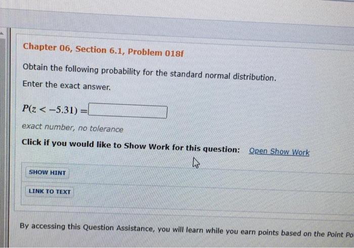 Solved Chapter 06, Section 6.1, Problem 018f Obtain the | Chegg.com