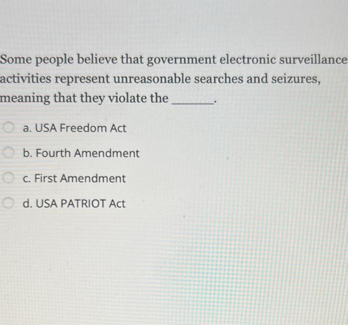 Solved Some people believe that government electronic | Chegg.com