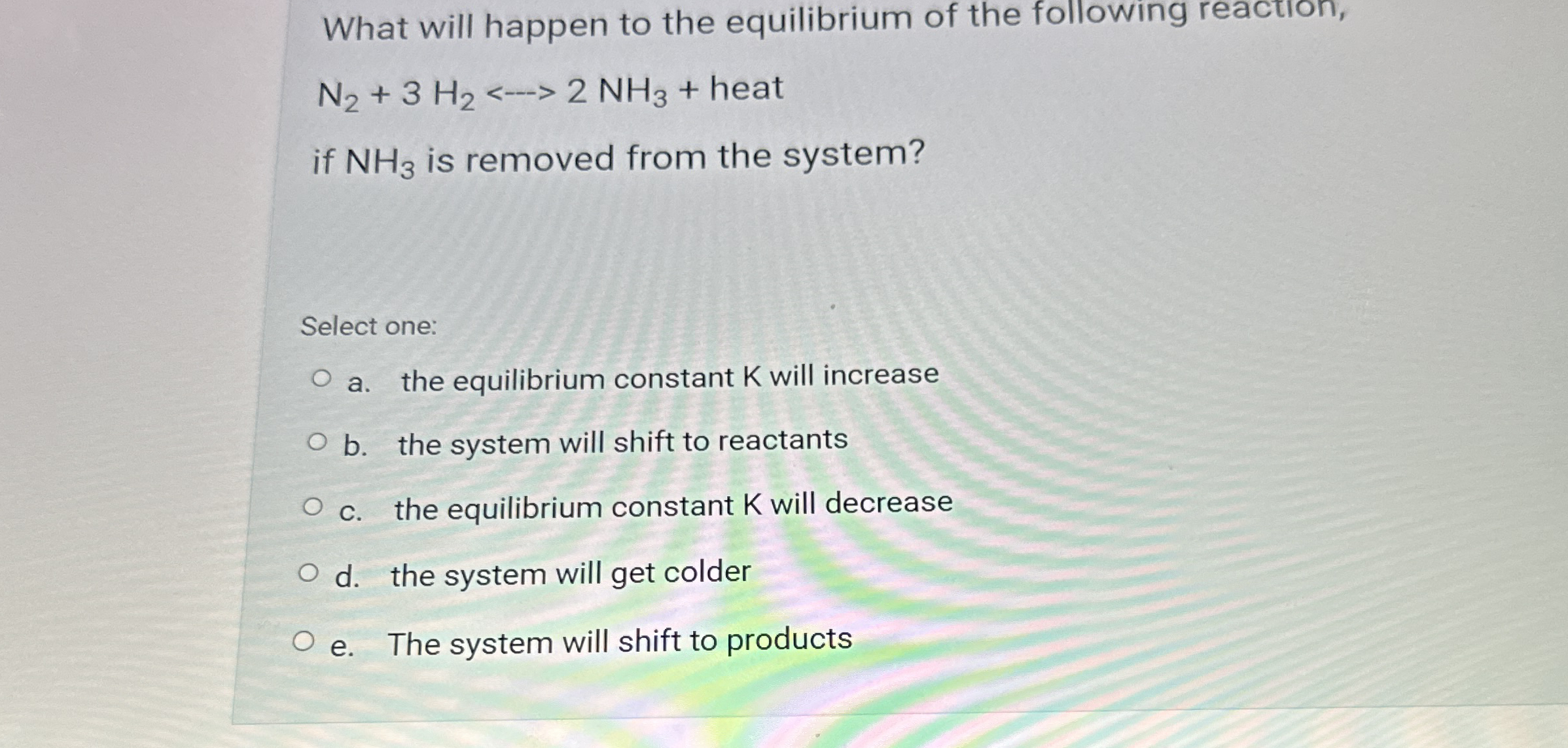 Solved What will happen to the equilibrium of the following | Chegg.com