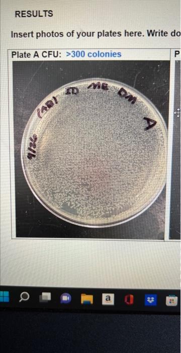 Solved how close is your number of colonies to the results | Chegg.com