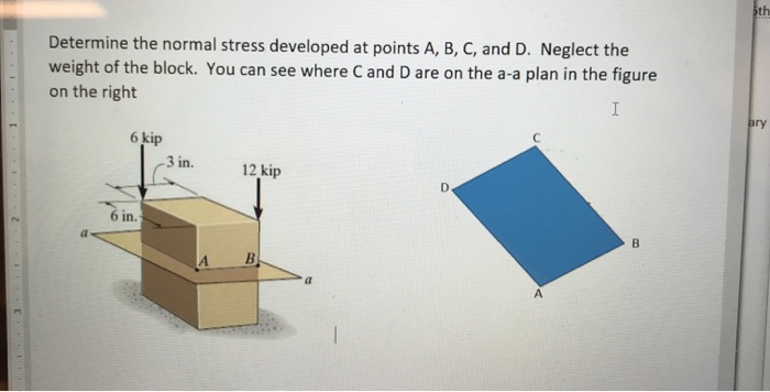 Solved Determine The Normal Stress Developed At Points A, B, | Chegg.com