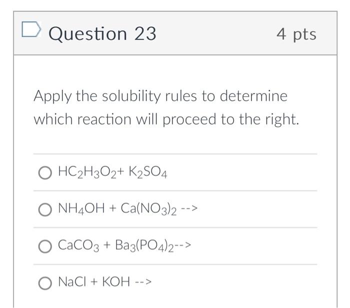 Solved Apply the solubility rules to determine which | Chegg.com
