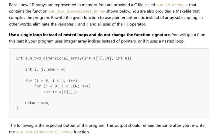 Solved Recall how 2D arrays are represented in memory. You | Chegg.com