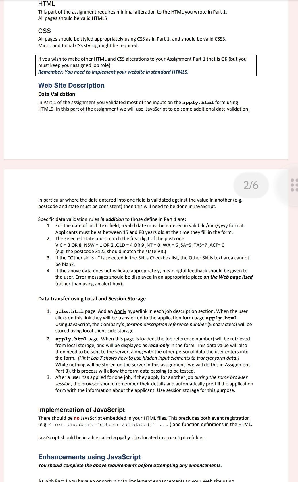 Solved HTML This part of the assignment requires minimal | Chegg.com