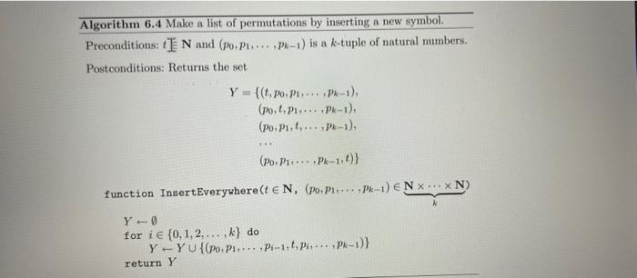 Solved Assume that Algorithm 6.3 returns a set of n! | Chegg.com