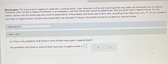 Solved Blood types: The blood type O negative is called the | Chegg.com