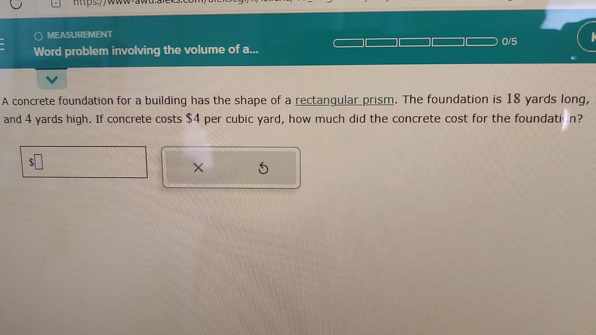 Solved A concrete foundation for a building has the shape of | Chegg.com