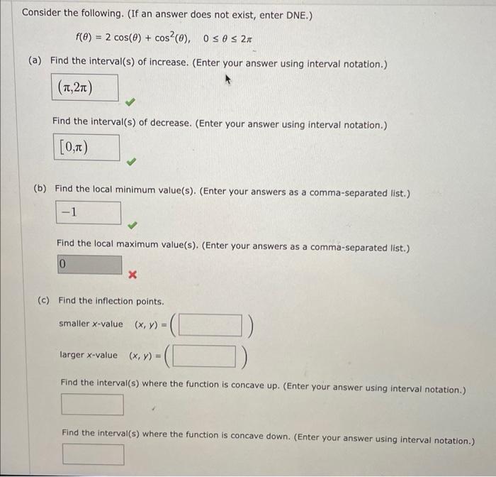 Solved Consider the following. (If an answer does not exist, | Chegg.com