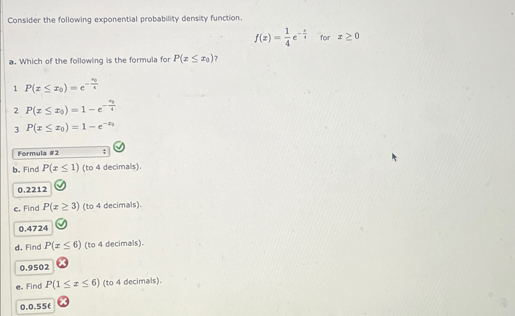 Solved Consider the following exponential probability | Chegg.com