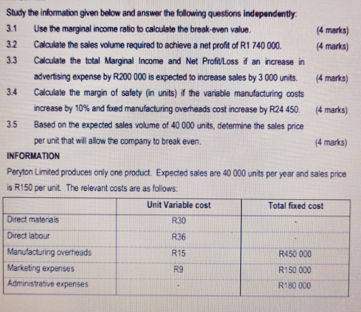 Solved Study the information given below and answer the | Chegg.com