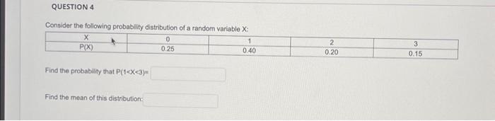 Solved Consider the following probability distribution of a | Chegg.com