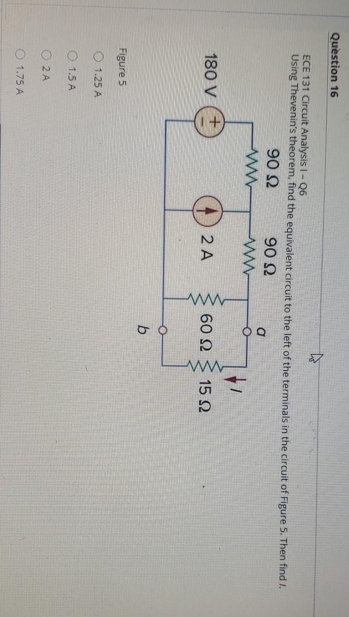 Solved Question 16 ņ ECE 131 Circuit Analysis I - Q6 Using | Chegg.com